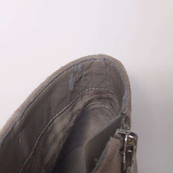 SAM EDELMAN Michelle Taupe Suede Leather Ankle Booties Heels Side Zip Sz 7.5‎ - Picture 8 of 8